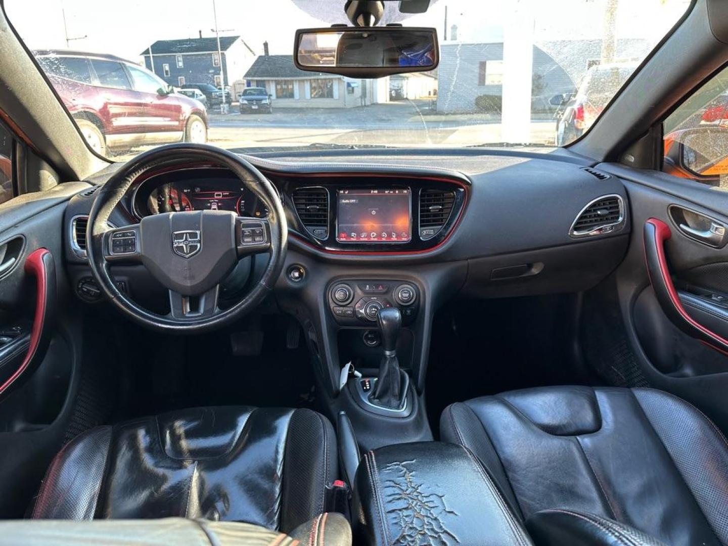 2014 ORANGE DODGE DART GT (1C3CDFEB4ED) with an 2.4L engine, Automatic transmission, located at 1708 Broadway, Rockford, IL, 61104, (815) 397-5010, 42.252522, -89.069359 - Photo#9