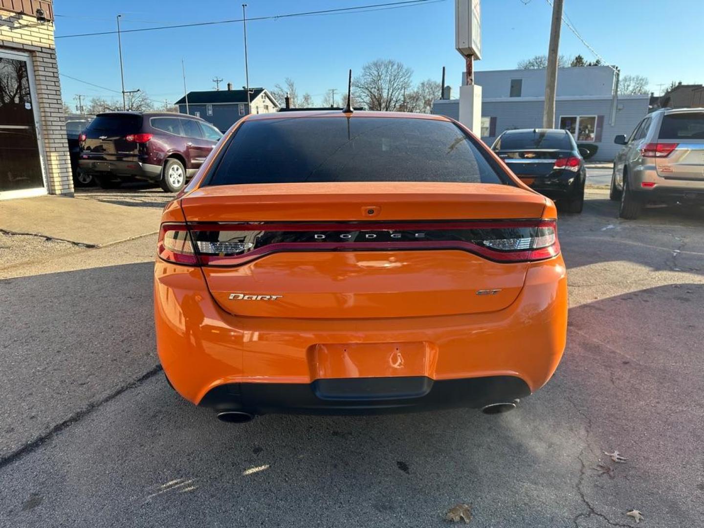 2014 ORANGE DODGE DART GT (1C3CDFEB4ED) with an 2.4L engine, Automatic transmission, located at 1708 Broadway, Rockford, IL, 61104, (815) 397-5010, 42.252522, -89.069359 - Photo#5