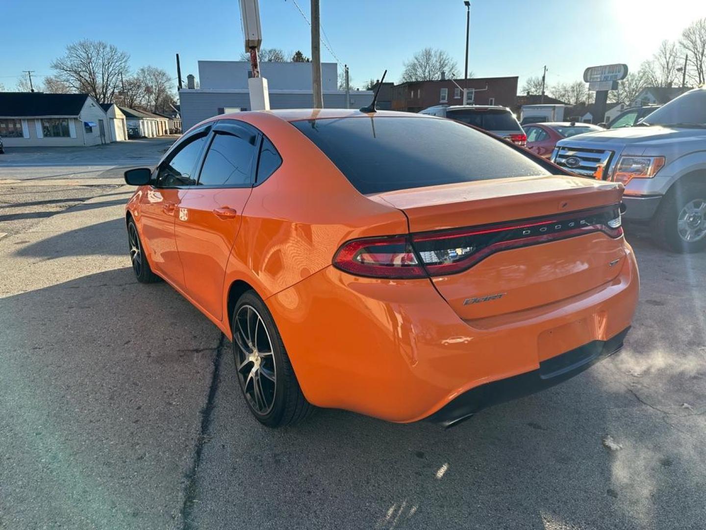 2014 ORANGE DODGE DART GT (1C3CDFEB4ED) with an 2.4L engine, Automatic transmission, located at 1708 Broadway, Rockford, IL, 61104, (815) 397-5010, 42.252522, -89.069359 - Photo#6