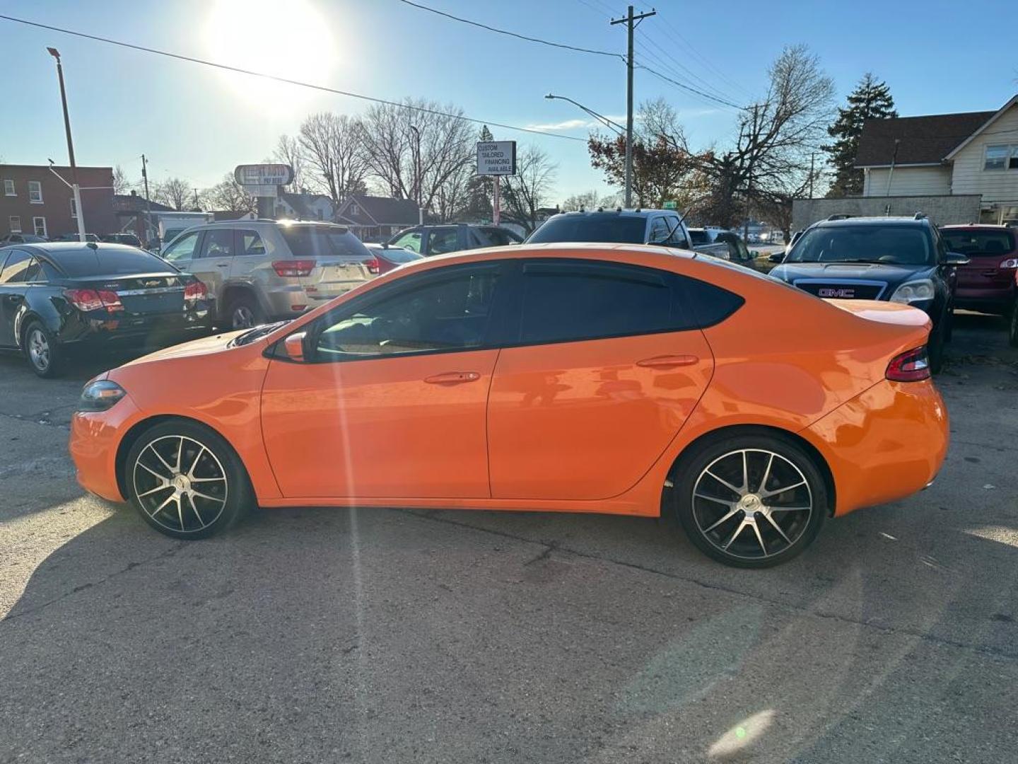 2014 ORANGE DODGE DART GT (1C3CDFEB4ED) with an 2.4L engine, Automatic transmission, located at 1708 Broadway, Rockford, IL, 61104, (815) 397-5010, 42.252522, -89.069359 - Photo#7