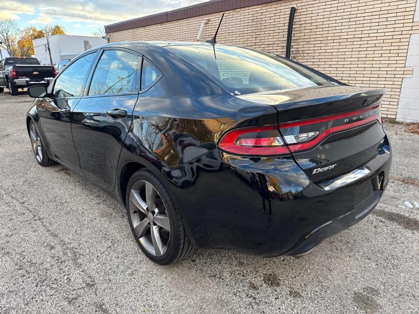 2014 BLACK DODGE DART GT (1C3CDFEB2ED) with an 2.4L engine, Automatic transmission, located at 1708 Broadway, Rockford, IL, 61104, (815) 397-5010, 42.252522, -89.069359 - Photo#3