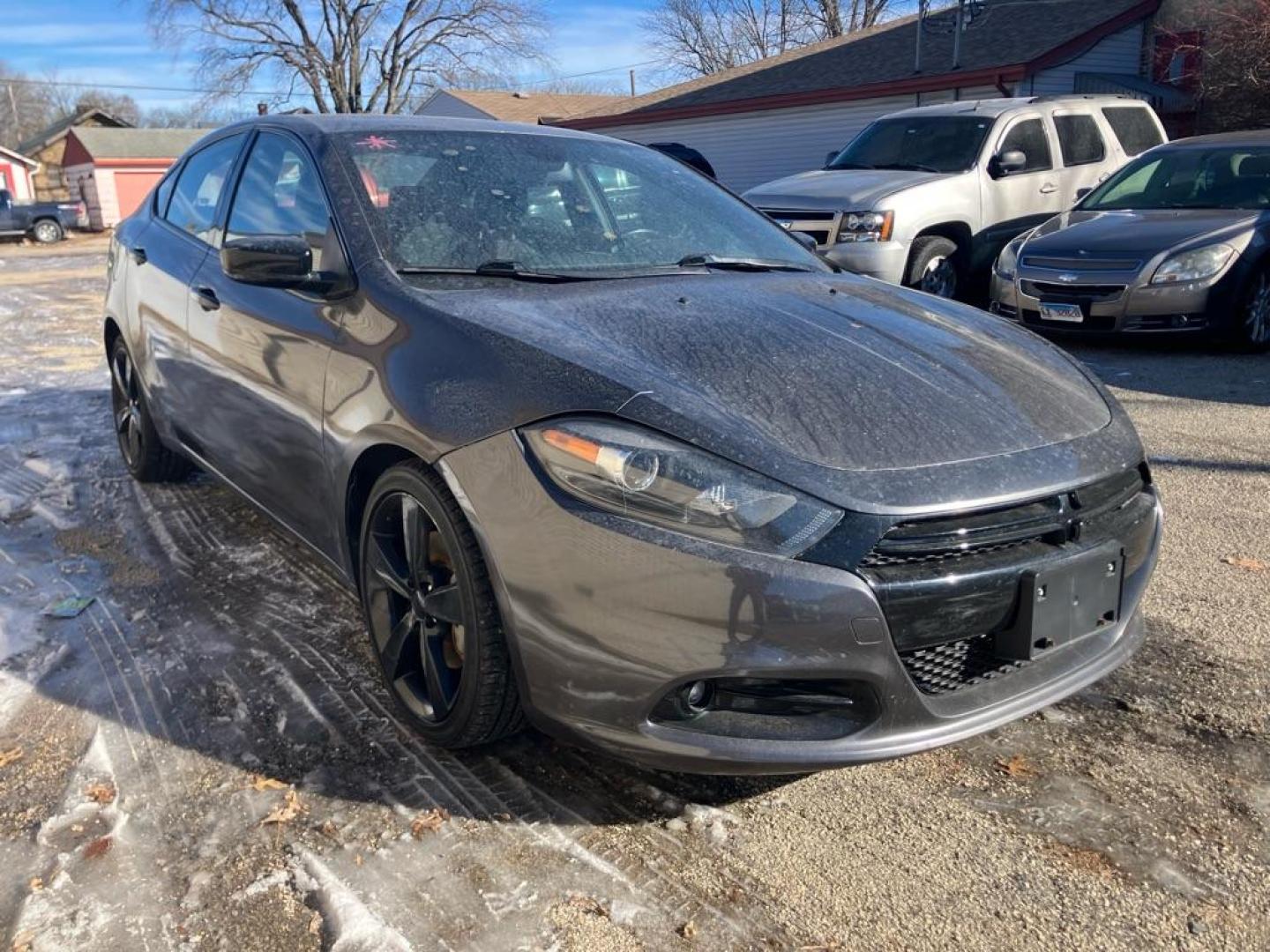 2015 GRAY DODGE DART SXT (1C3CDFBBXFD) with an 2.4L engine, Automatic transmission, located at 1708 Broadway, Rockford, IL, 61104, (815) 397-5010, 42.252522, -89.069359 - Photo#0