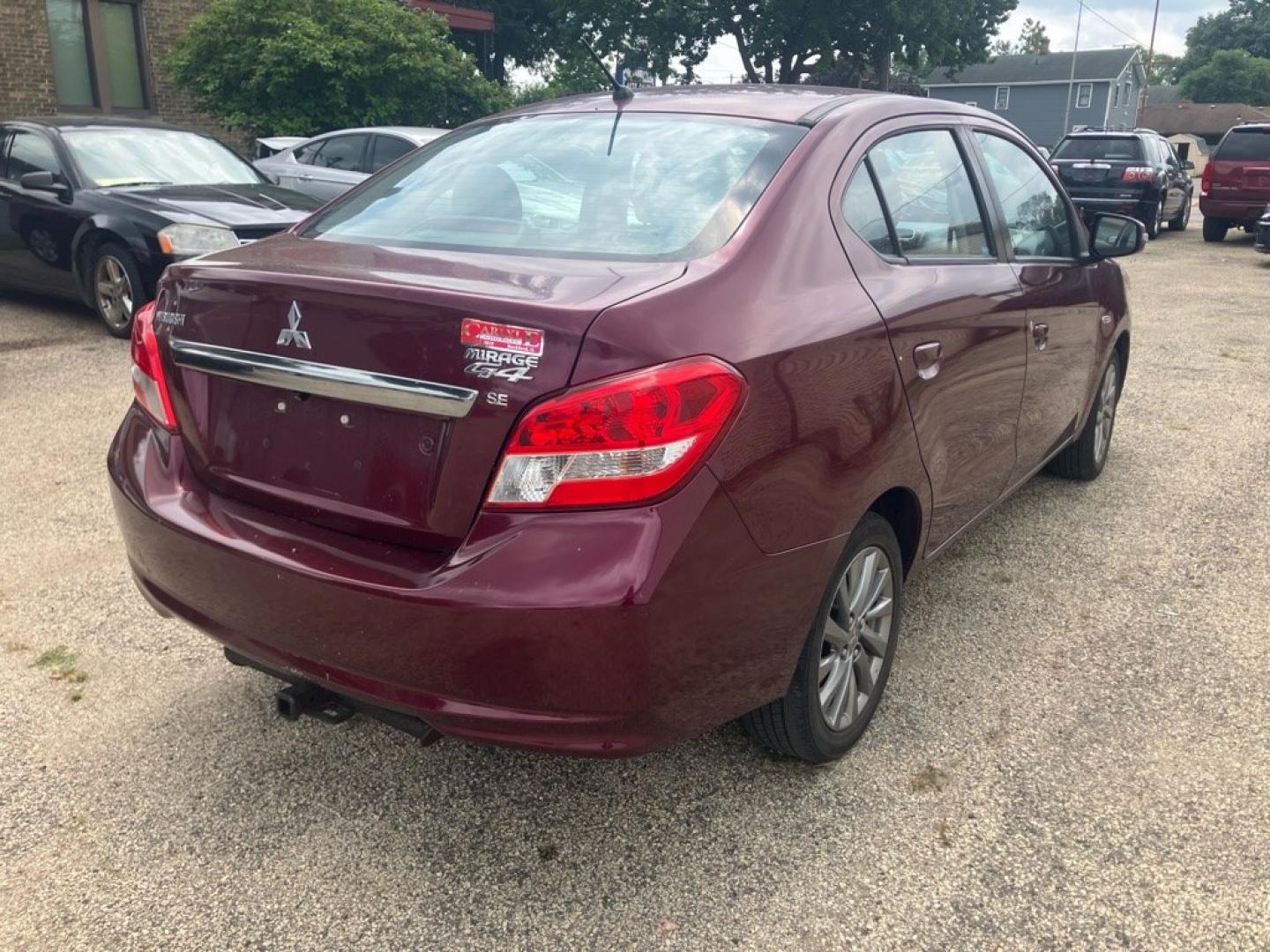 2017 PURPLE MITSUBISHI MIRAGE G4 SE (ML32F4FJ7HH) with an 1.2L engine, Automatic transmission, located at 1708 Broadway, Rockford, IL, 61104, (815) 397-5010, 42.252522, -89.069359- Photo#2