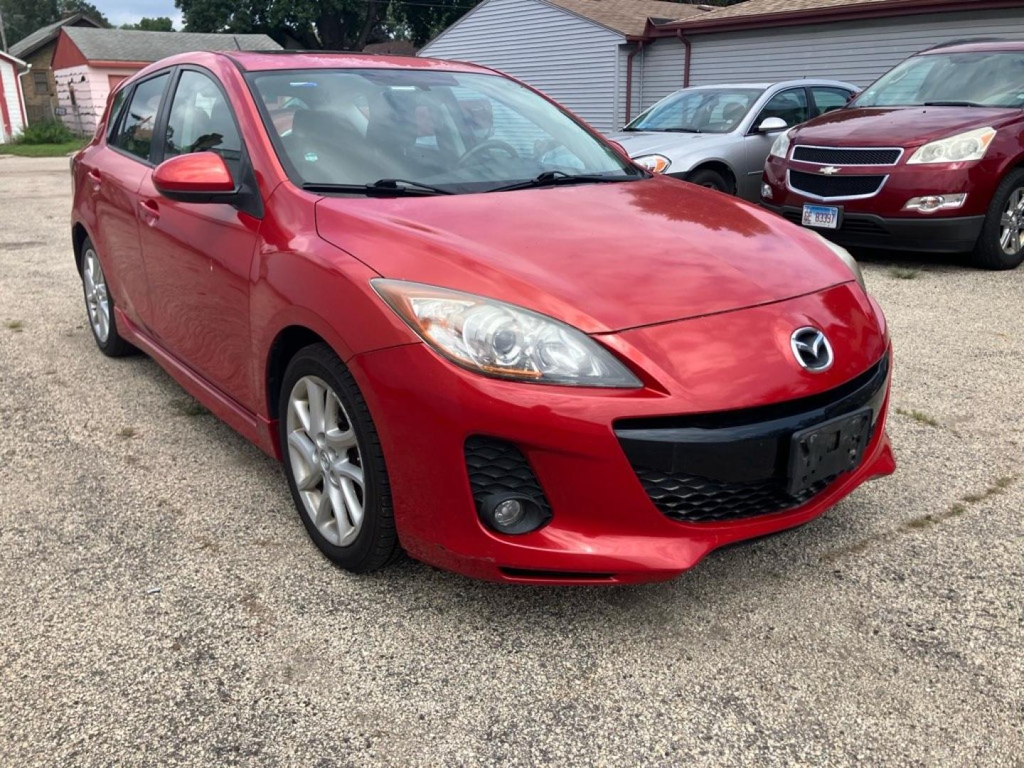 2012 RED MAZDA 3 S (JM1BL1L58C1) with an 2.5L engine, Automatic transmission, located at 1708 Broadway, Rockford, IL, 61104, (815) 397-5010, 42.252522, -89.069359- Photo#1